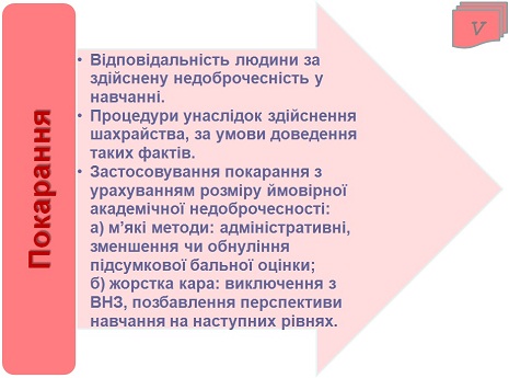 5 етап: Покарання за вчинену недоброчесність